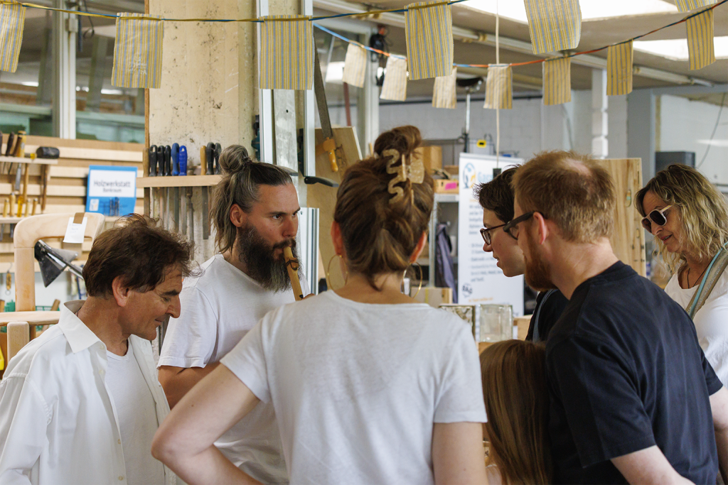 Holzflöten Vorführung